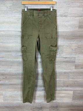 NWT Spanx Olive Green Stretch Twill Cargo Skinny Pants XL Tall High Rise